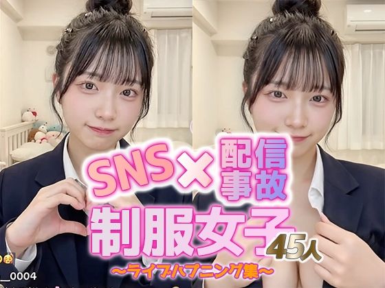 【動画】SNS×配信事故｜制服女子45人のライブハプニング集sokunukiai  エロ画像752398